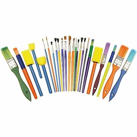 Pacon Starter Brush Set, 25 Brushes/ST, Assorted, 25PK PAC5180